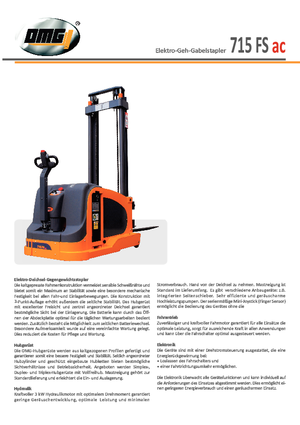 Wózki paletowe elektryczne OMG 715 FS ac