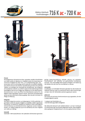 Wózki paletowe elektryczne OMG 720 K-ac