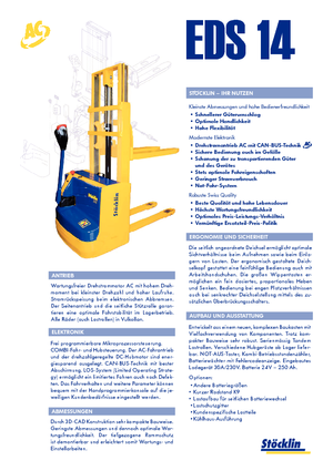 Wózki paletowe elektryczne Stöcklin EDS 14
