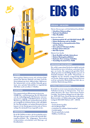 Wózki paletowe elektryczne Stöcklin EDS 16