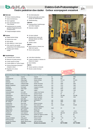 Wózki paletowe elektryczne Baka EGP 79-3000