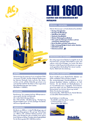 Wózki paletowe elektryczne Stöcklin EHI 1600