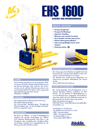 Wózki paletowe elektryczne Stöcklin EHS 1600