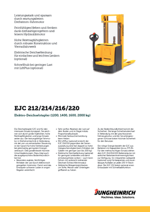 Wózki paletowe elektryczne Jungheinrich EJC 216