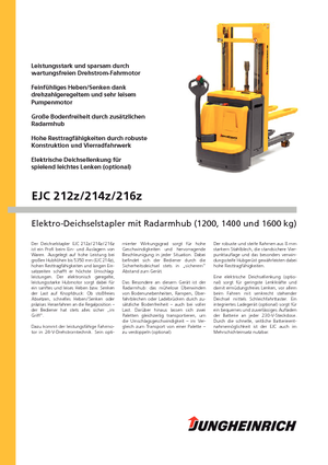 Wózki paletowe elektryczne Jungheinrich EJC 212z