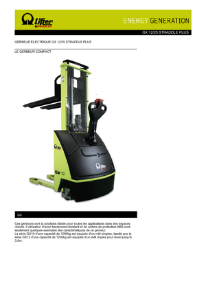 Wózki paletowe elektryczne PRAMAC Lifter GX 12/25 Straddle Plus