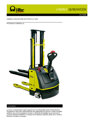 Wózki paletowe elektryczne PRAMAC Lifter LX 12/29