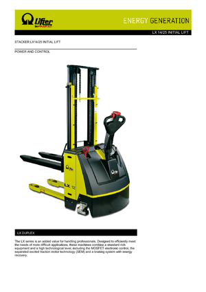 Wózki paletowe elektryczne PRAMAC Lifter LX 14/25 IL