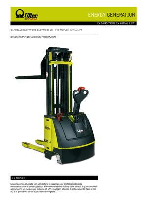 Wózki paletowe elektryczne PRAMAC Lifter LX 14/45 Triplex IL