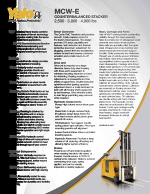 Wózki paletowe elektryczne Yale MCW040-E