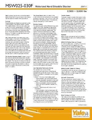 Wózki paletowe elektryczne Yale MSW025-F
