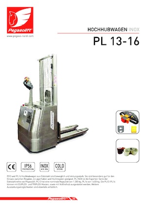 Wózki paletowe elektryczne Pegasolift PL 16 Inox 