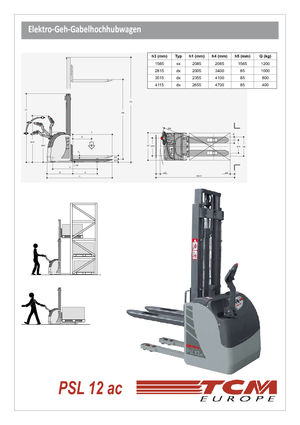 Wózki paletowe elektryczne TCM PSL 12 ac
