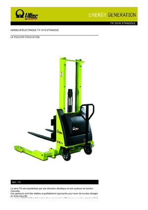 Wózki paletowe elektryczne PRAMAC Lifter TX 10/16 Straddle