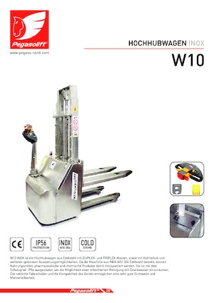 Wózki paletowe elektryczne Pegasolift W 10 Inox