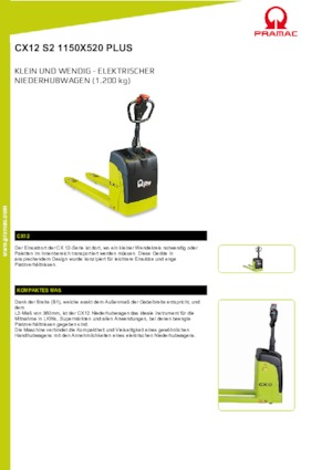 Wózek paletowy ręczny PRAMAC Lifter CX 12 EVO GEL