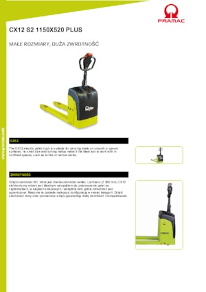 Wózek paletowy ręczny PRAMAC Lifter CX 12 EVO GEL