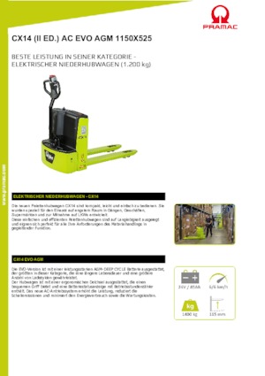 Wózek paletowy ręczny PRAMAC Lifter CX 14 EVO GEL