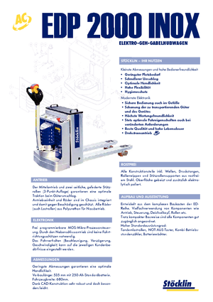 Wózek paletowy ręczny Stöcklin EDP 2000 Inox