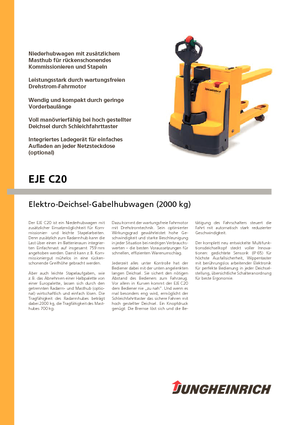 Wózek paletowy ręczny Jungheinrich EJE C20