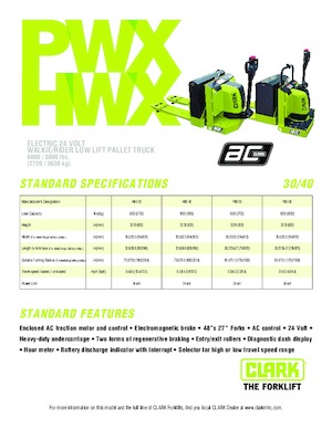 Wózek paletowy ręczny Clark HWX 40