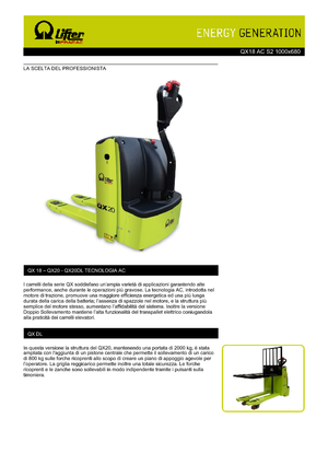 Wózek paletowy ręczny PRAMAC Lifter QX 18