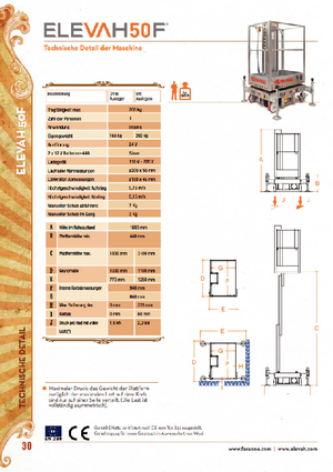 Kołowe platformy robocze z masztem pionowym Faraone Elevah 50 F