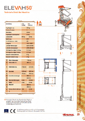 Kołowe platformy robocze z masztem pionowym Faraone Elevah 50