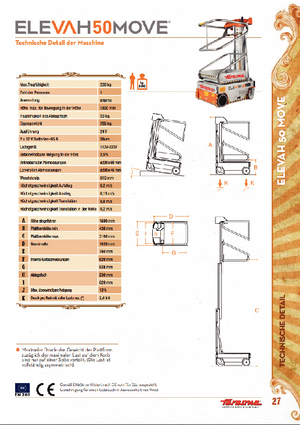 Kołowe platformy robocze z masztem pionowym Faraone Elevah 50 Move