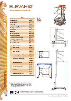 Kołowe platformy robocze z masztem pionowym Faraone Elevah 53