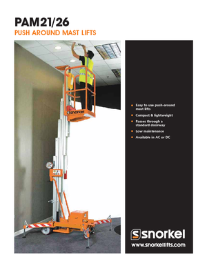 Kołowe platformy robocze z masztem pionowym Snorkel PAM26AC