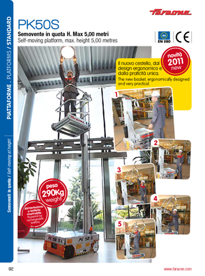 Kołowe platformy robocze z masztem pionowym Faraone PK 50 S