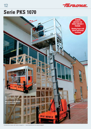 Kołowe platformy robocze z masztem pionowym Faraone PKS 1070