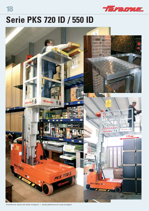 Kołowe platformy robocze z masztem pionowym Faraone PKS 550 ID