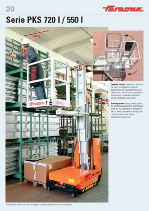 Kołowe platformy robocze z masztem pionowym Faraone PKS 720 ZI