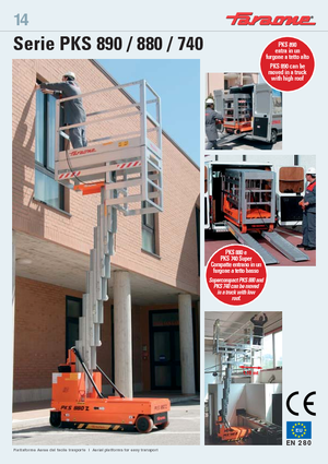 Kołowe platformy robocze z masztem pionowym Faraone PKS 740