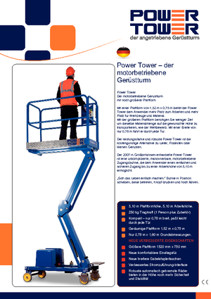 Kołowe platformy robocze z masztem pionowym Power Towers Power Tower