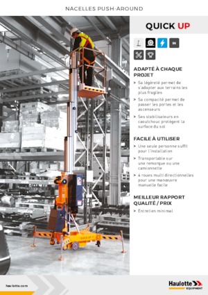 Kołowe platformy robocze z masztem pionowym Haulotte QuickUp 7