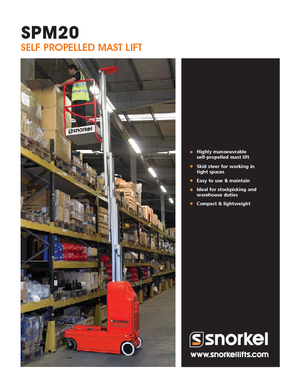 Kołowe platformy robocze z masztem pionowym Snorkel SPM20