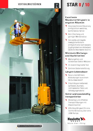 Kołowe platformy robocze z masztem pionowym Haulotte Star 10