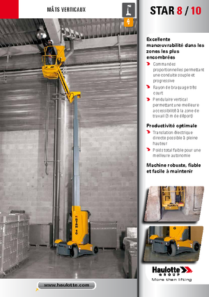 Kołowe platformy robocze z masztem pionowym Haulotte Star 10