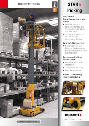 Kołowe platformy robocze z masztem pionowym Haulotte Star 6 Picking