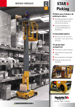 Kołowe platformy robocze z masztem pionowym Haulotte Star 6 Picking