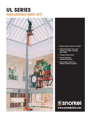 Kołowe platformy robocze z masztem pionowym Snorkel UL32AC