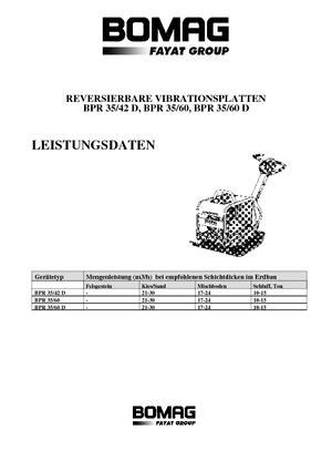 Rewersyjne Zagęszczarki / płyty wibracyjne Bomag BPR 35/60