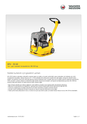 Rewersyjne Zagęszczarki / płyty wibracyjne Wacker BPU 3050 A