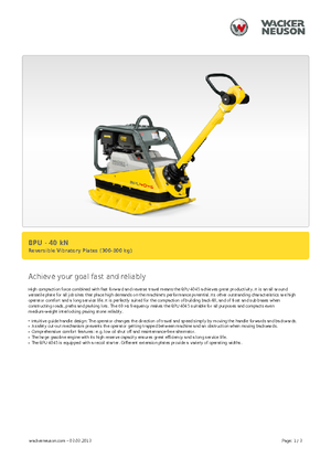 Rewersyjne Zagęszczarki / płyty wibracyjne Wacker Neuson BPU 4045 A