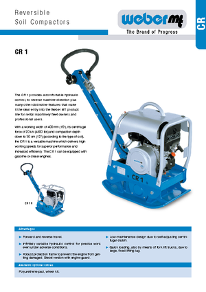 Rewersyjne Zagęszczarki / płyty wibracyjne weber mt CR 1 R