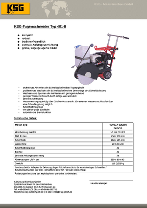 Przecinarki jezdne KSG-Maschinenbau KSG 461