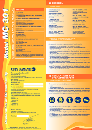 Przecinarki jezdne Cuts Diamant MC 301 HB